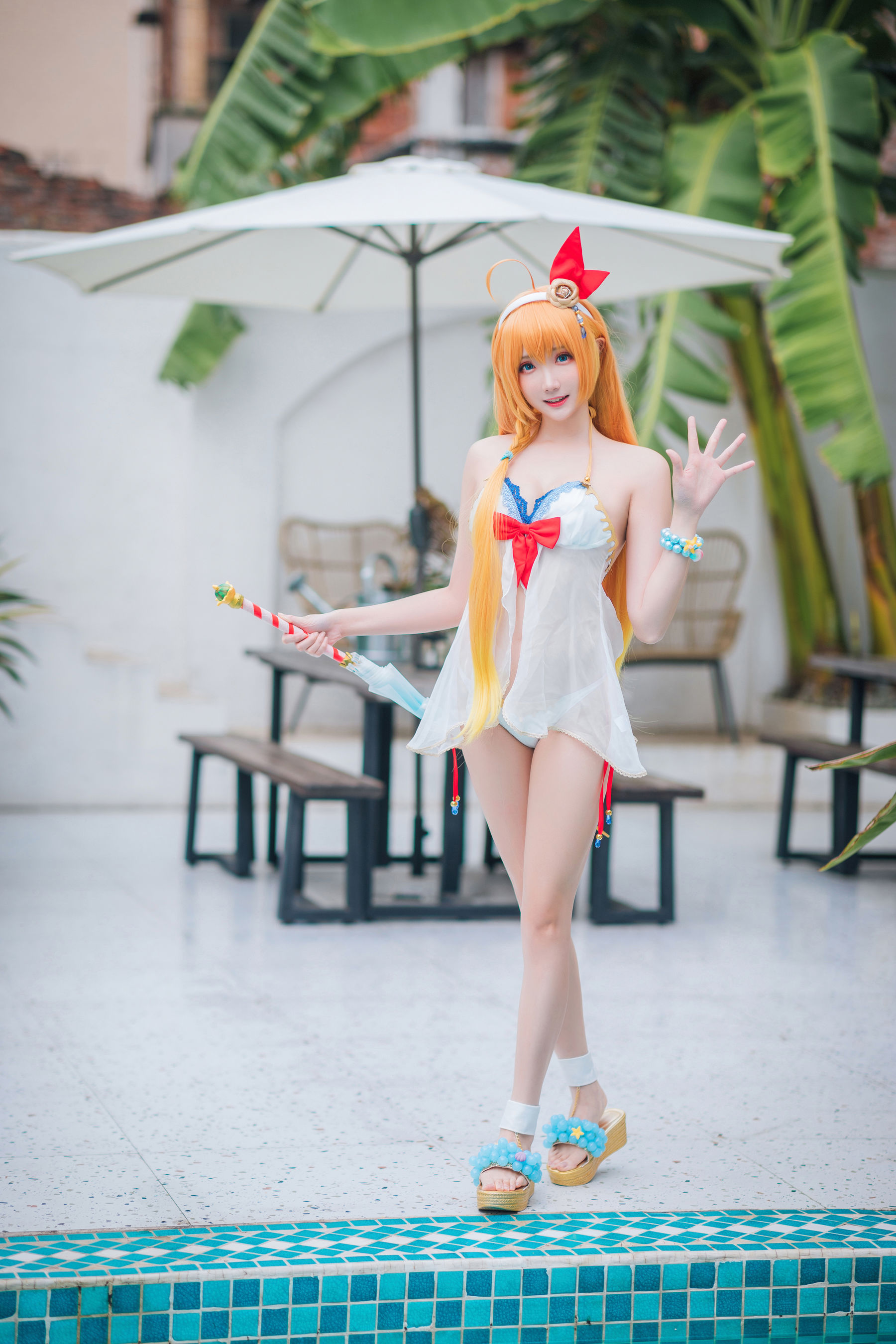 [网红COSER写真] 瓜希酱福利 - 公主连结 夏日御三家 套图 - Cos糖心-Cos糖心
