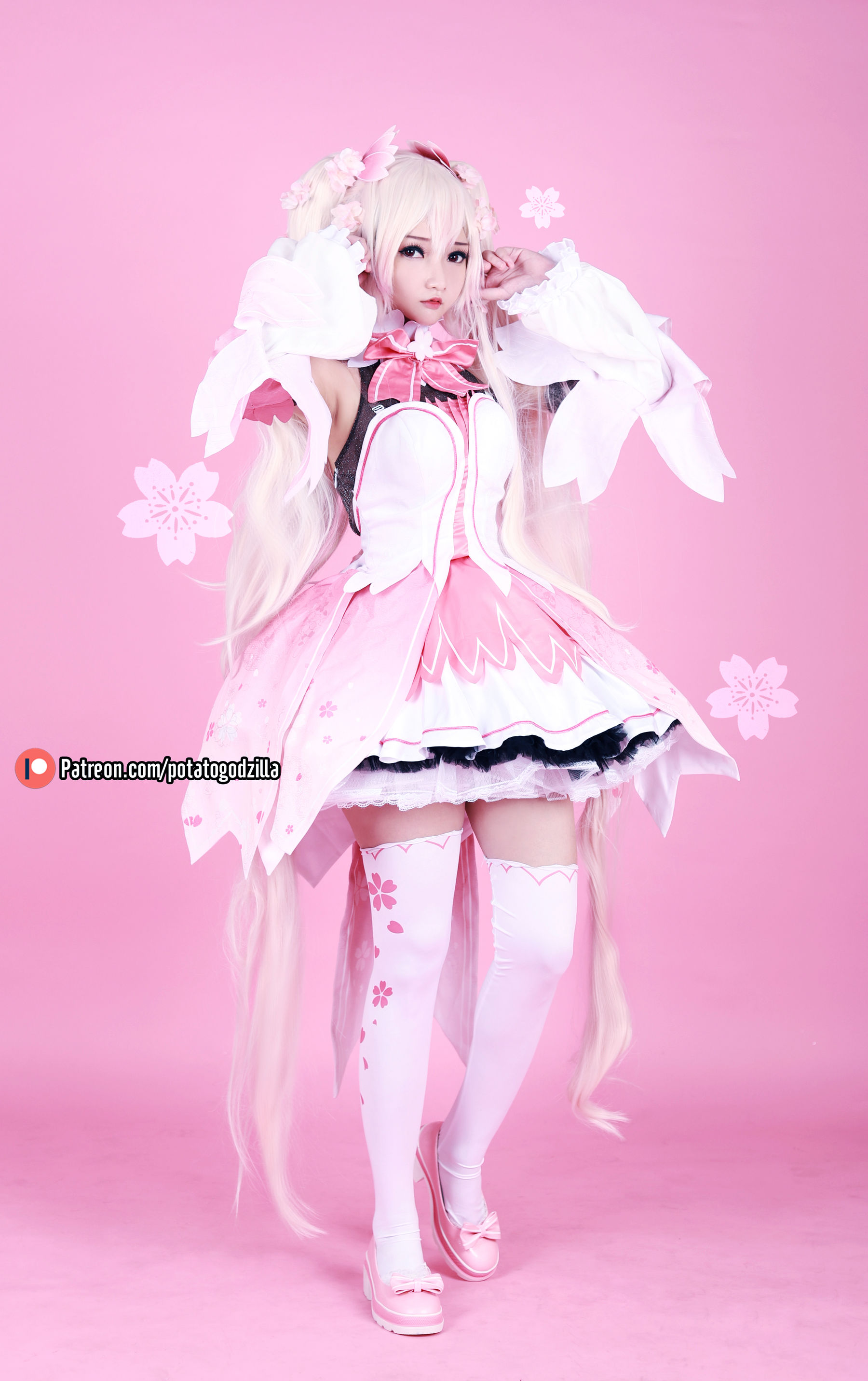 Coser小姐姐Potato Godzilla - Sakura Miku 套图 - Cos糖心-Cos糖心