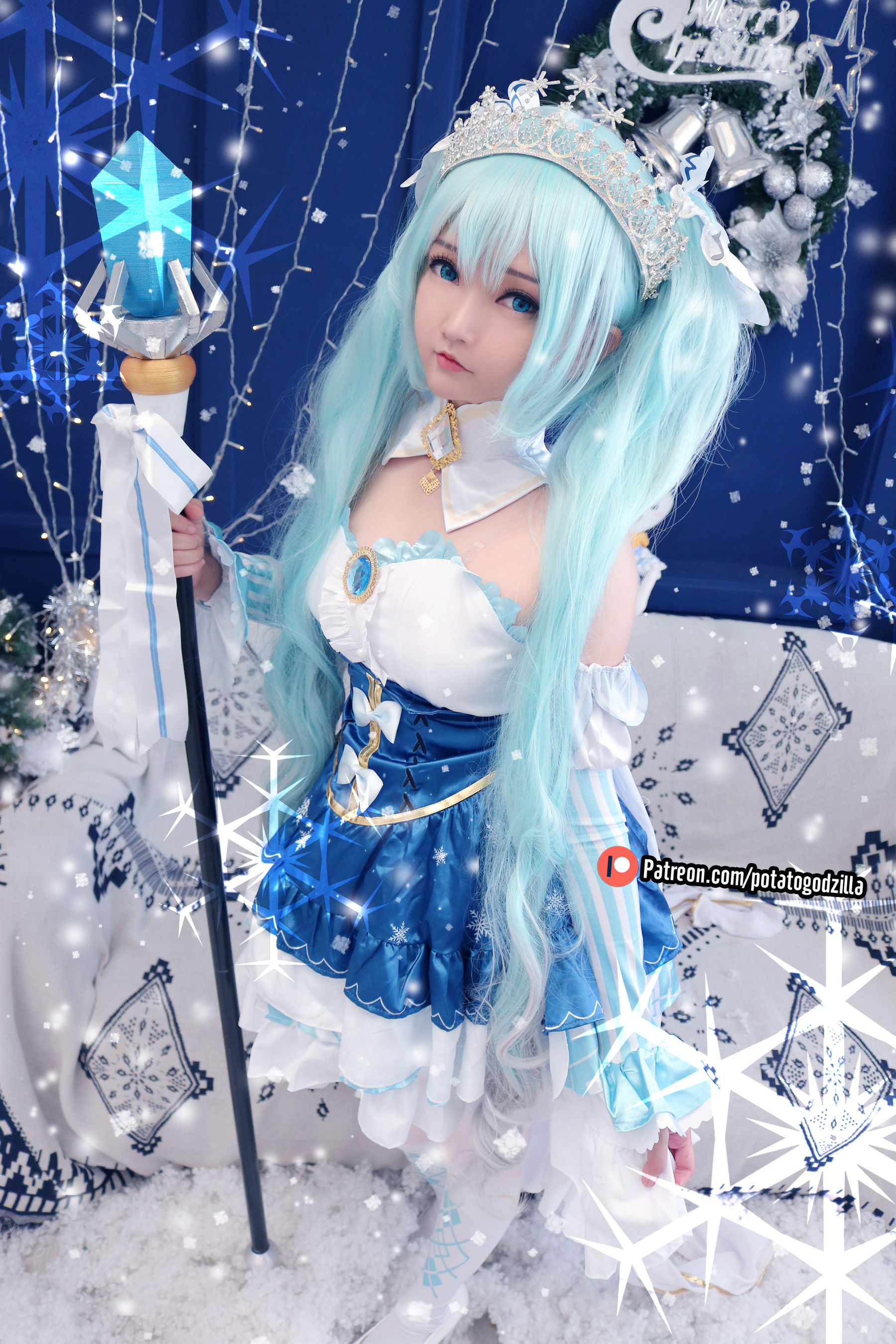 Coser小姐姐Potato Godzilla - Snow Miku - Cos糖心-Cos糖心